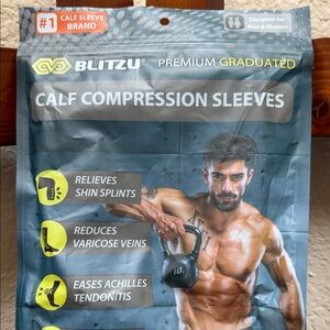 NEW.. BLITZU Calf Compression Sleeve for Men & Women Footless Compression Socks